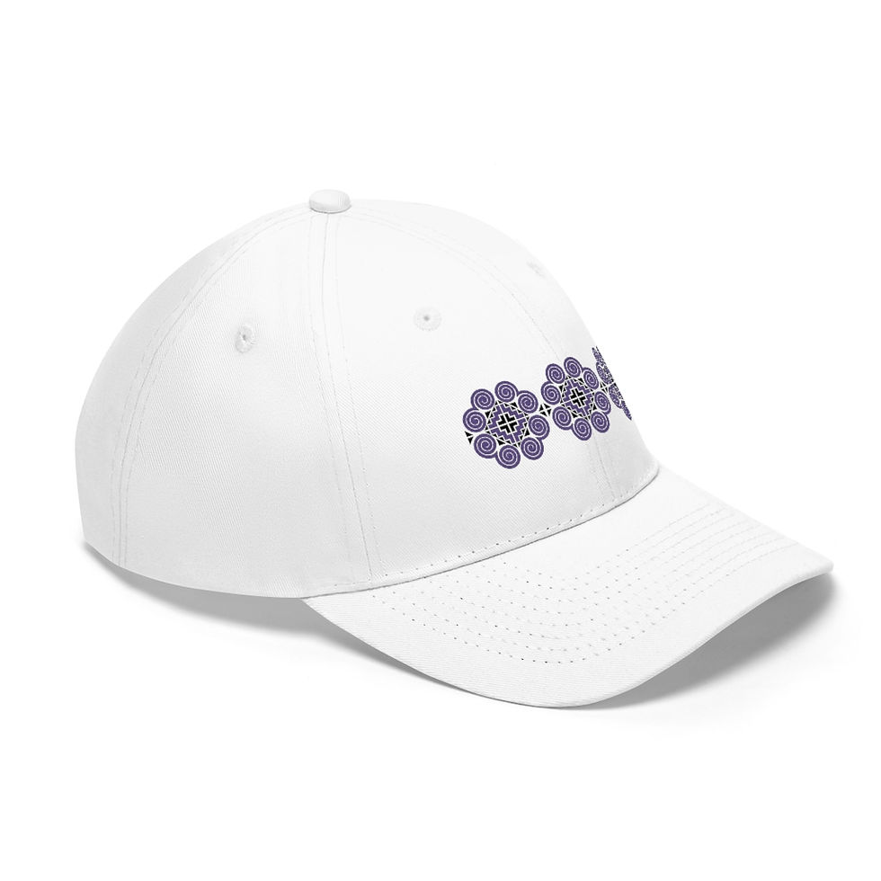 Thumbnail:  Hmong Triple small purple print Embroidered Unisex Twill Hat
