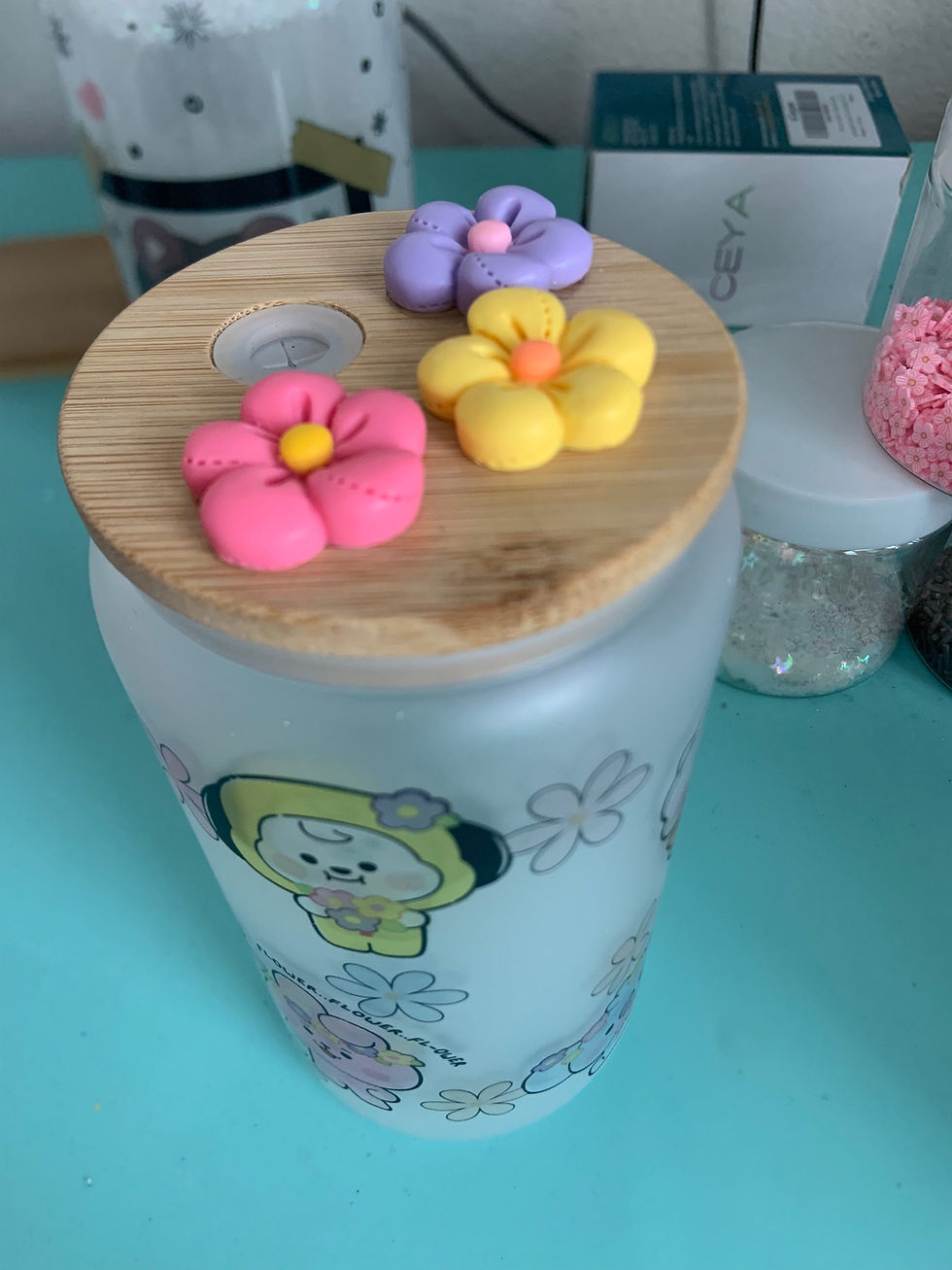 Thumbnail: BTS BT21 Spring Flower Frosted Glass