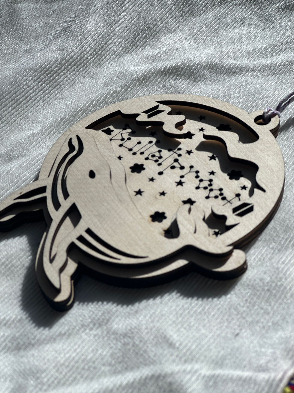Thumbnail: BTS Whale Wooden Ornament (1pc)