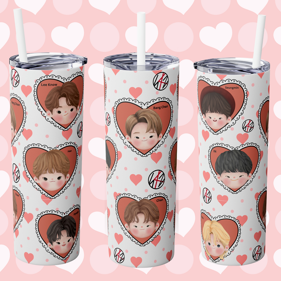 Stray Kids Valentine Heart Stainless Steel Tumbler