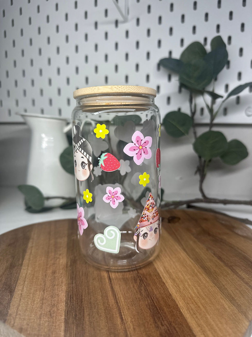 Thumbnail: Hmong Doodle Doll Glass Tumbler