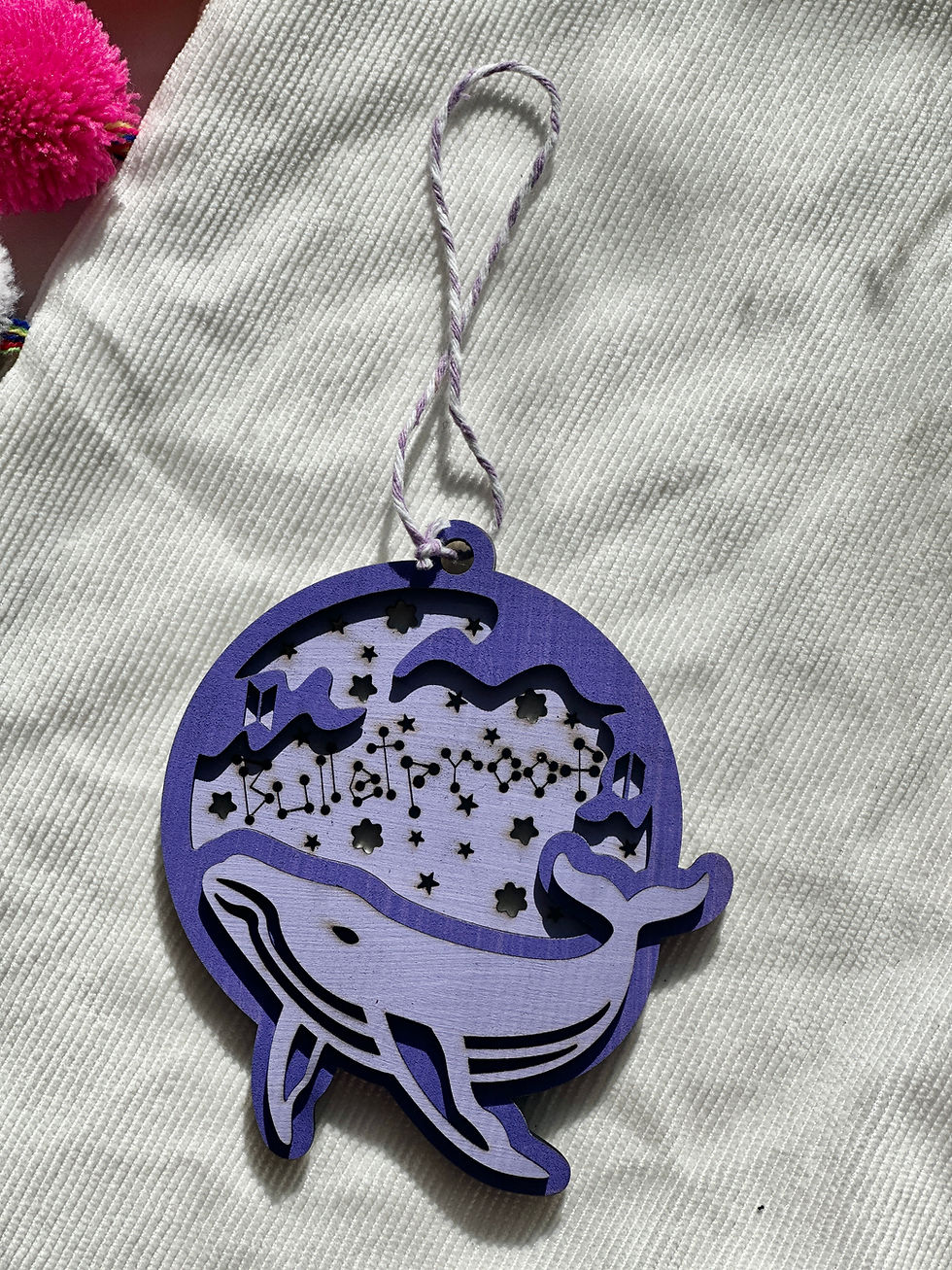 Thumbnail: BTS Whale Wooden Ornament (1pc)