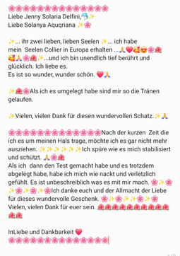 Eine so so Liebevolle herzerwährmende Rückmeldung nach dem Erhalten des SeelenColliers🥹🥹😭🌺🥰😍🙏🏻🌷🌸🌠