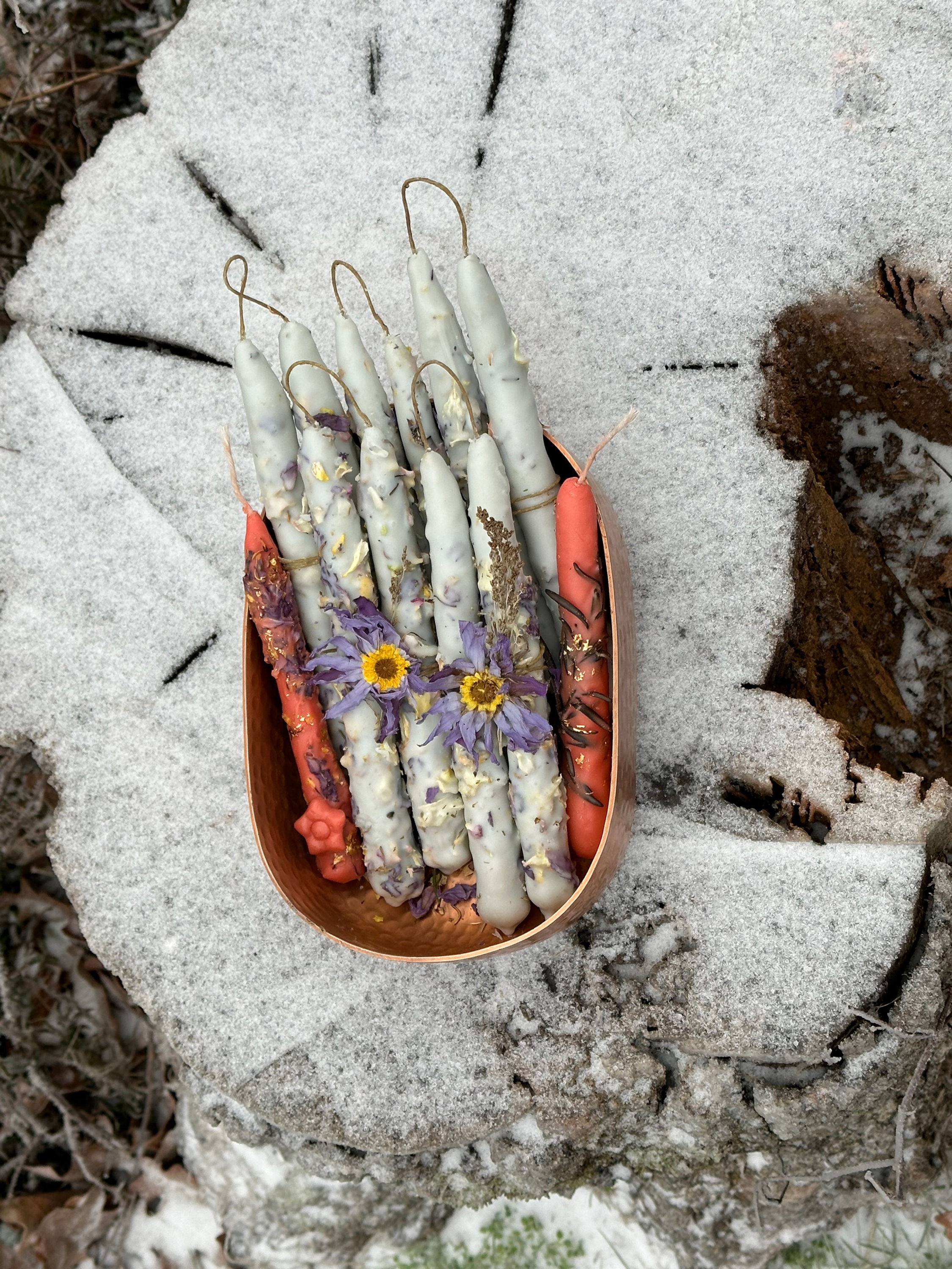 Blue Water Lily Prayer Torch set of 2