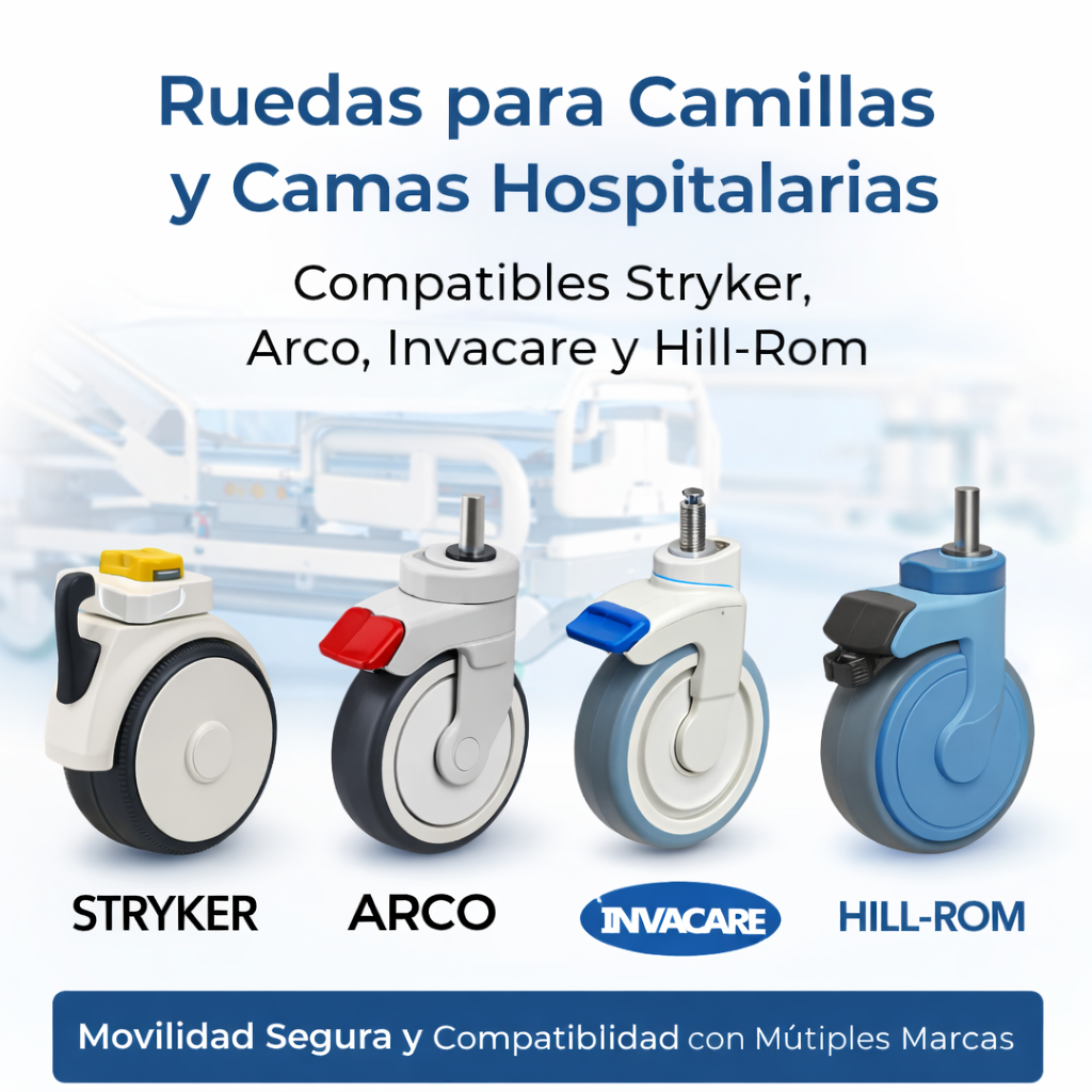ruedas para camillas hospitalarias compatibles Stryker en Argentina