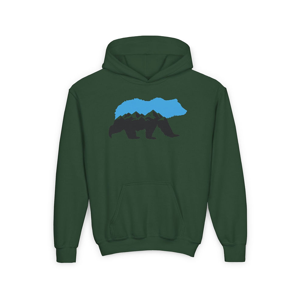 Thumbnail: Youth Bear in the Big Sky Heavy Blend Hooded Sweatshirt