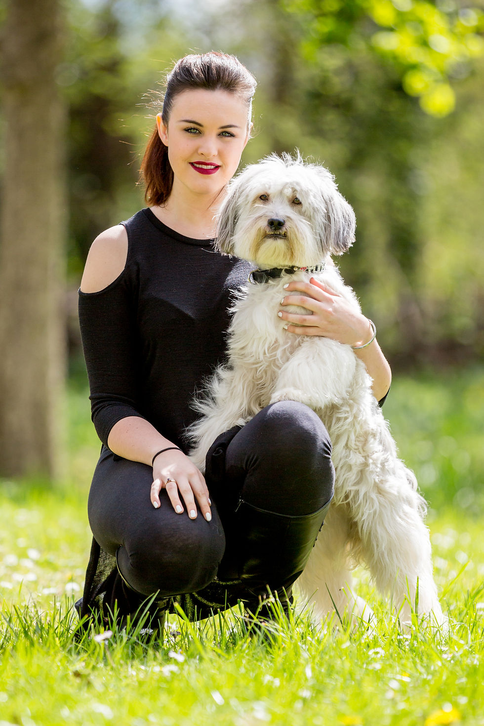 Pet photography in London. Ashleigh and Pudsey at The Vet