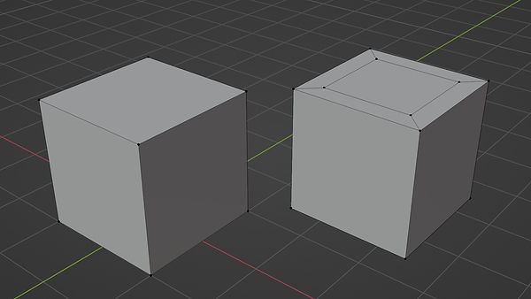 A cube with the top face terminated to move the 3 spoked pole away from the corner