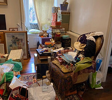 Lounge before being organised and decluttered by Declutering Crew