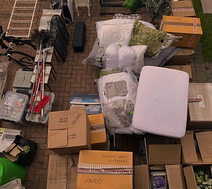Birds eye view of moving day