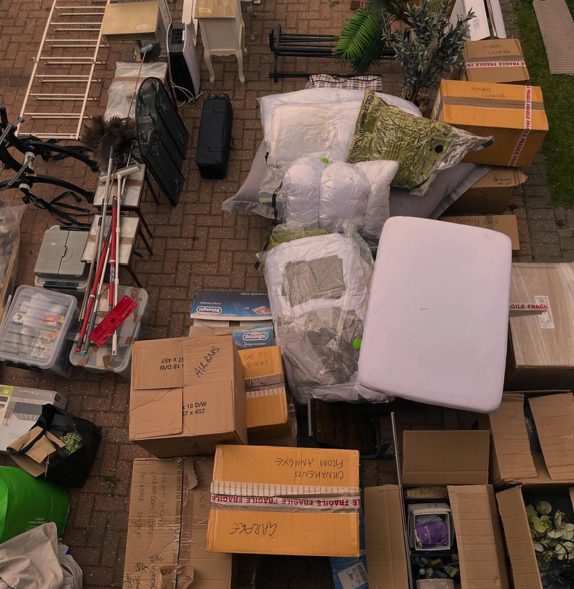 A birds eye view of moving day.