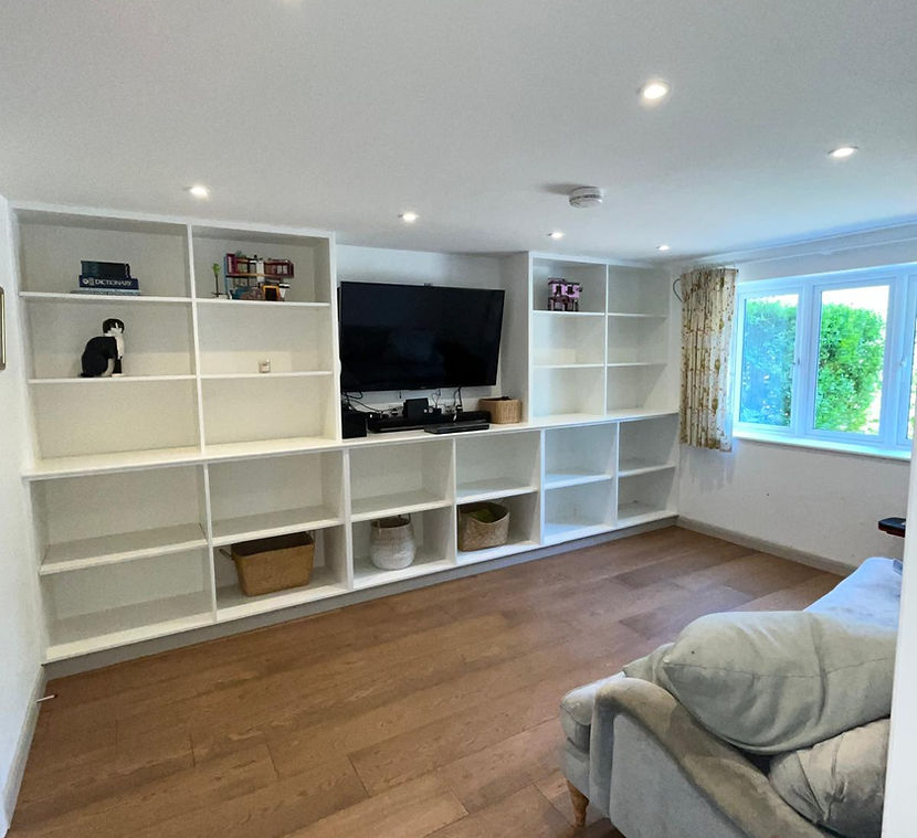 Clear lounge, everything packed away ready to move.