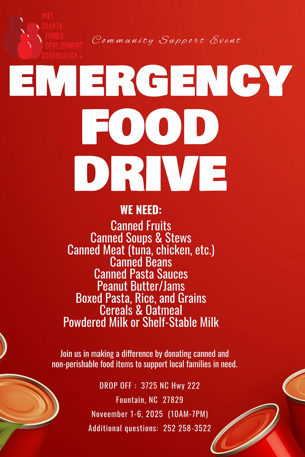 Emergency Canned Food Drive