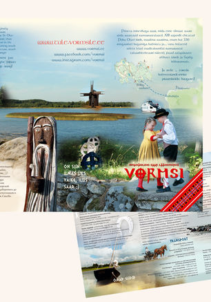Vormsi tutvustava trükise kujundus ja küljendus, saare ajalugu, loodus ja vaatamisväärsused ühtseks visuaalseks looks. Valminud Sinikael-part postcard kaubamärgi all.
