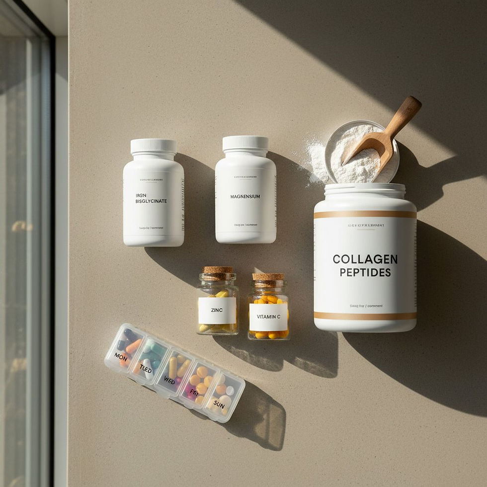 Ferritin supplement schedule with iron and supporting nutrients