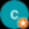 Catering icon: letter C and star