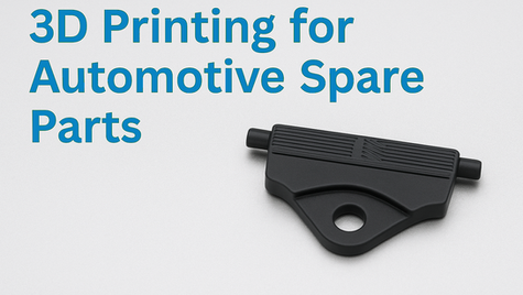 3D Printing for automotive spare parts with an image of 3d printed spare part