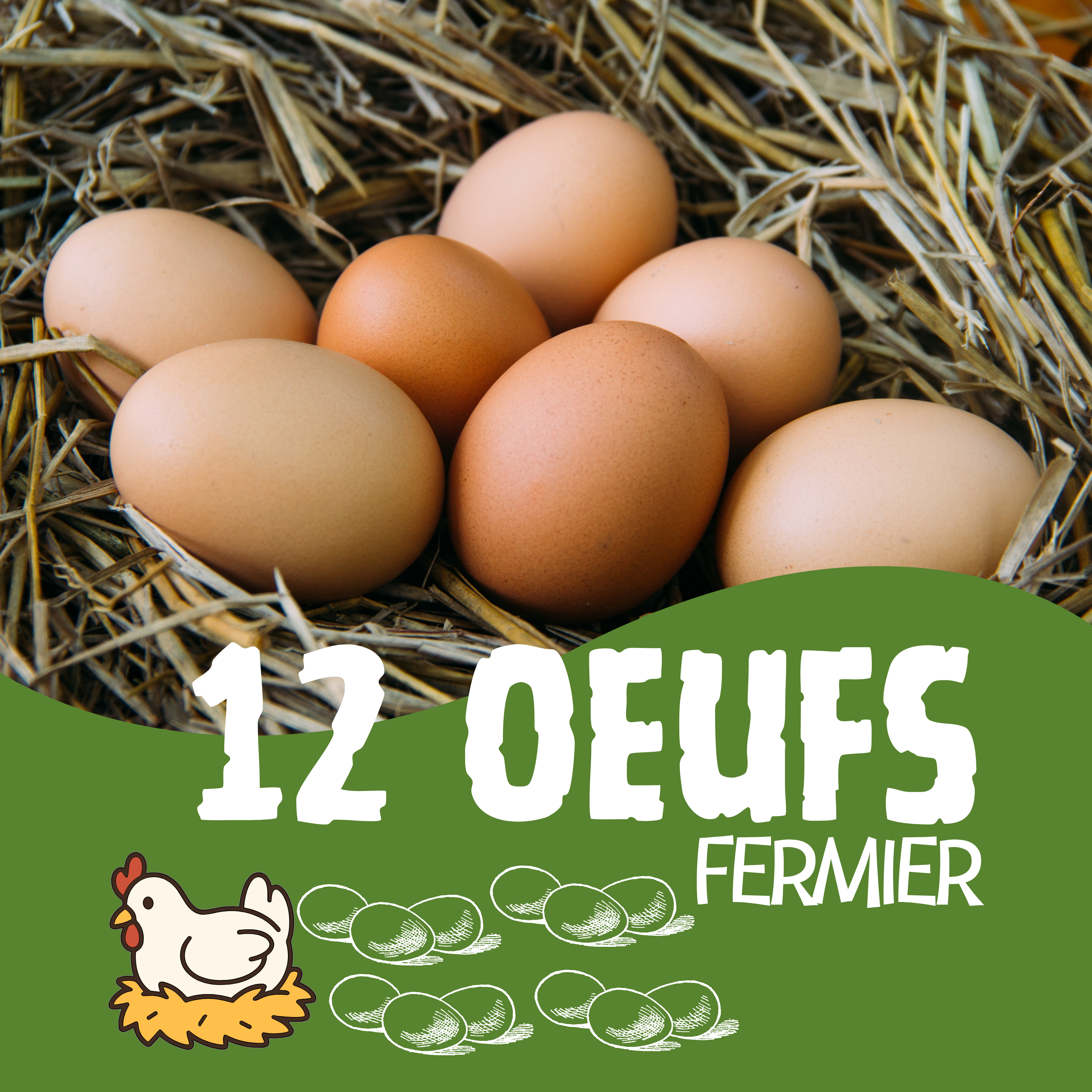Oeufs fermier / 12 pièces