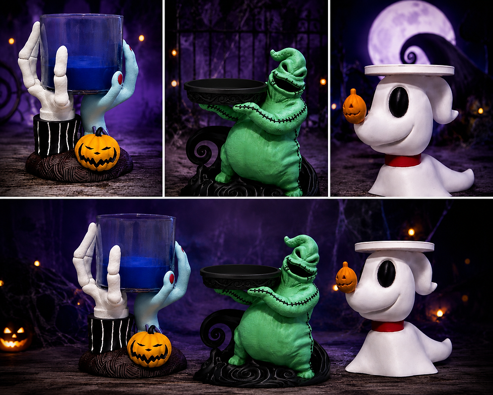Thumbnail: Nightmare before Christmas candle holder set