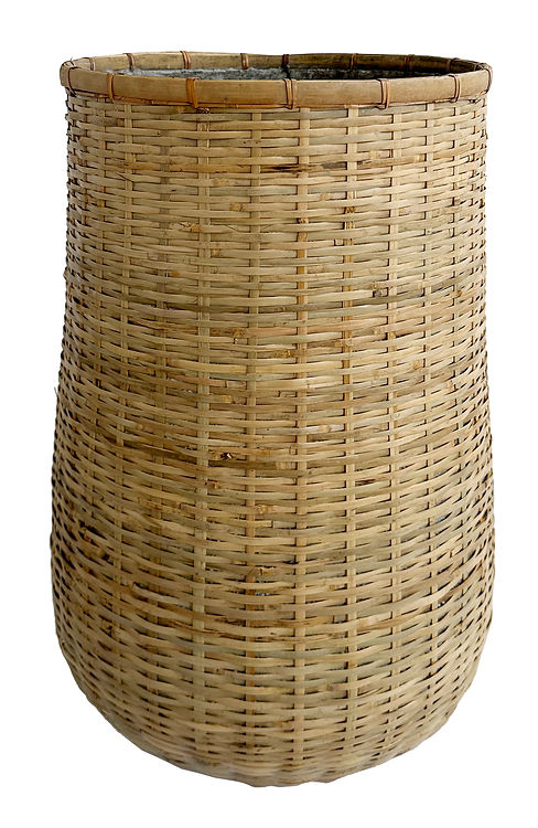 Bamboo planter round with concrete