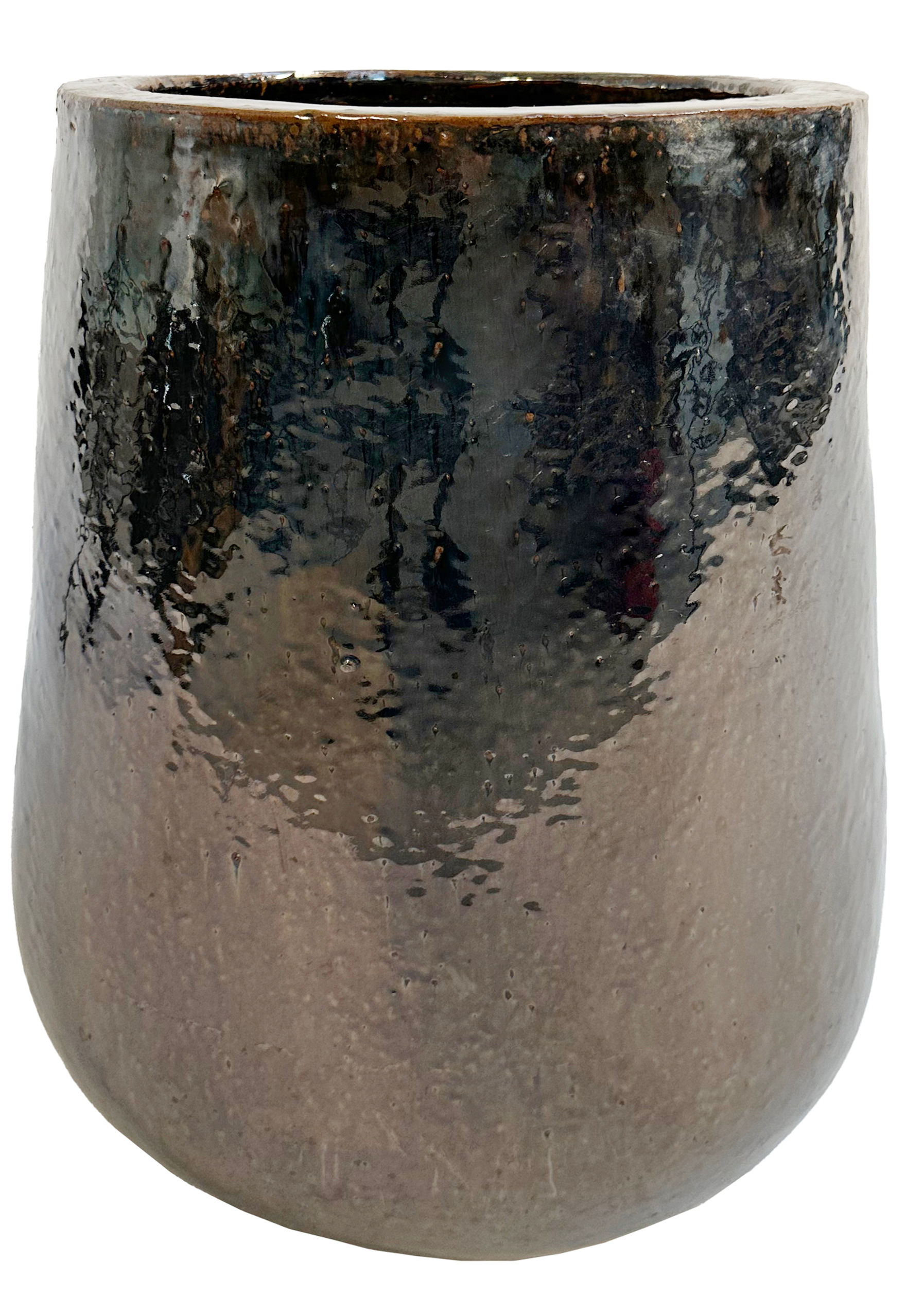 Ceramic planter antique silver