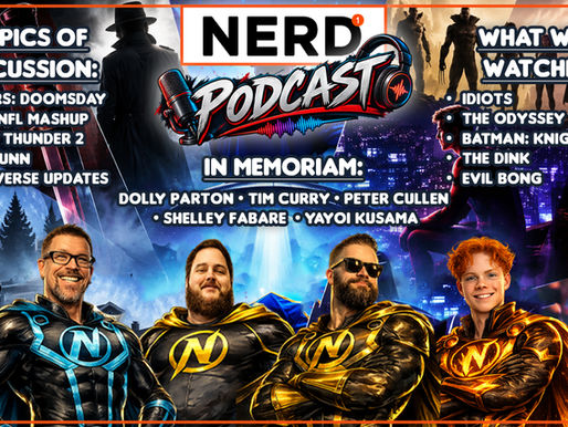 The Nerds dressed as superheroes ready to talk Nerdy during the Nerd Alert podcast