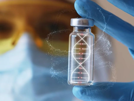 Illustration DNA in a flacon