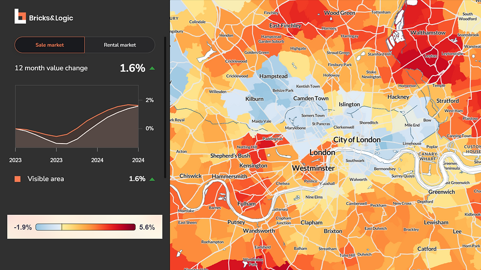 Greater London. Map and data: Bricks&Logic.