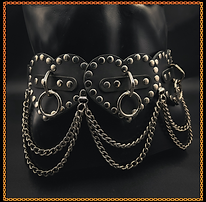 leather heart belt with rings