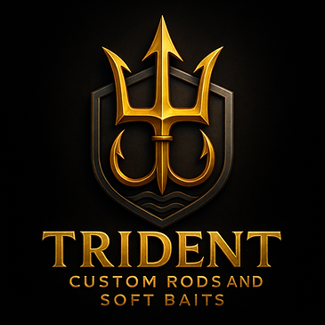 Trident Custom Rods LLC logo featuring a veteran-made fishing brand