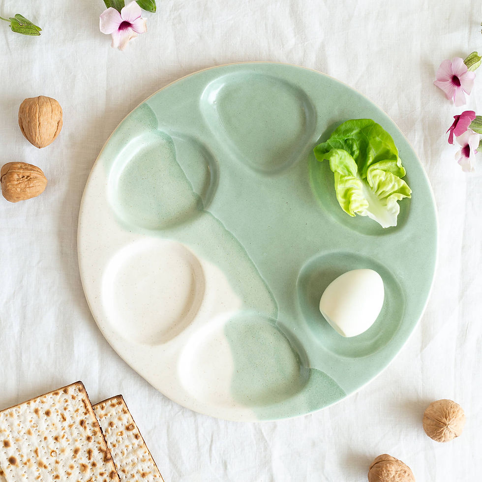 תמונה ממוזערת: צלחת סדר פסח בעבודת יד | בהשראת ים המלח