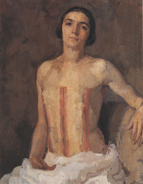adolfo mutti: ritratto di giovane donna (la moglie ilda) 1925