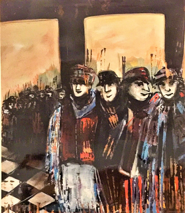 (#13) The Clan, Acrylic on canvas, 122 x 101.5 cm, 48.03 x 39.96 inches, Seattle
