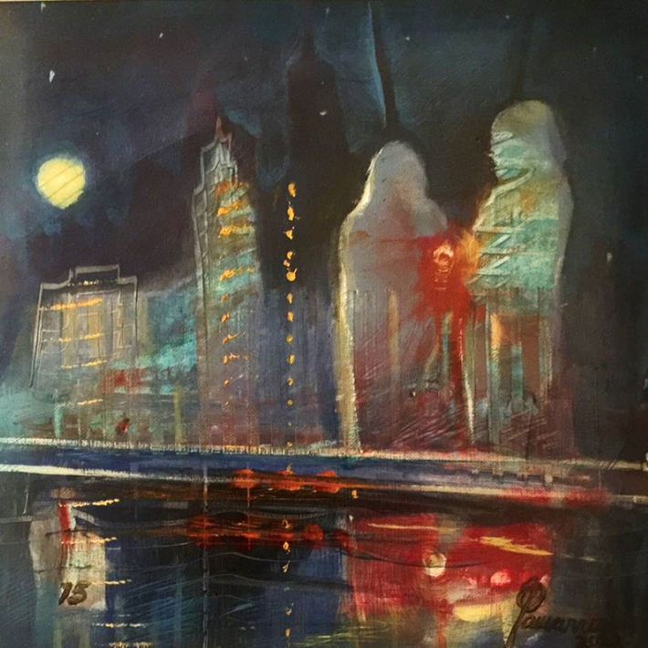 #4-Love Encounter, Oil on paper, 23 x 23 cm, Abu Dhabi 2019.jpg