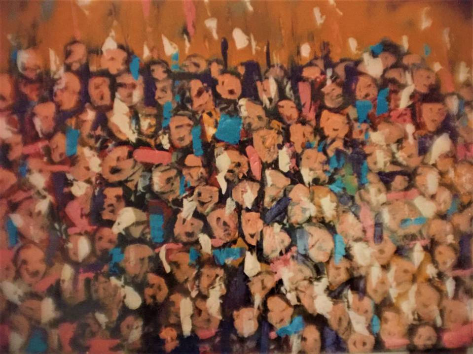 #13-Happiness for an Indulto in the Santamaria Fair.Acryliconcanvas, 80 x 90 cm, Bogota 19