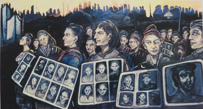 (#14) Where are the Missing People , Oil on wood, Diptych 120 x 240 cm, 47.24 x 94.48