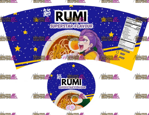 KPOP RUMI RAMEN CUP WRAPPER | KreativeKraftingLLC