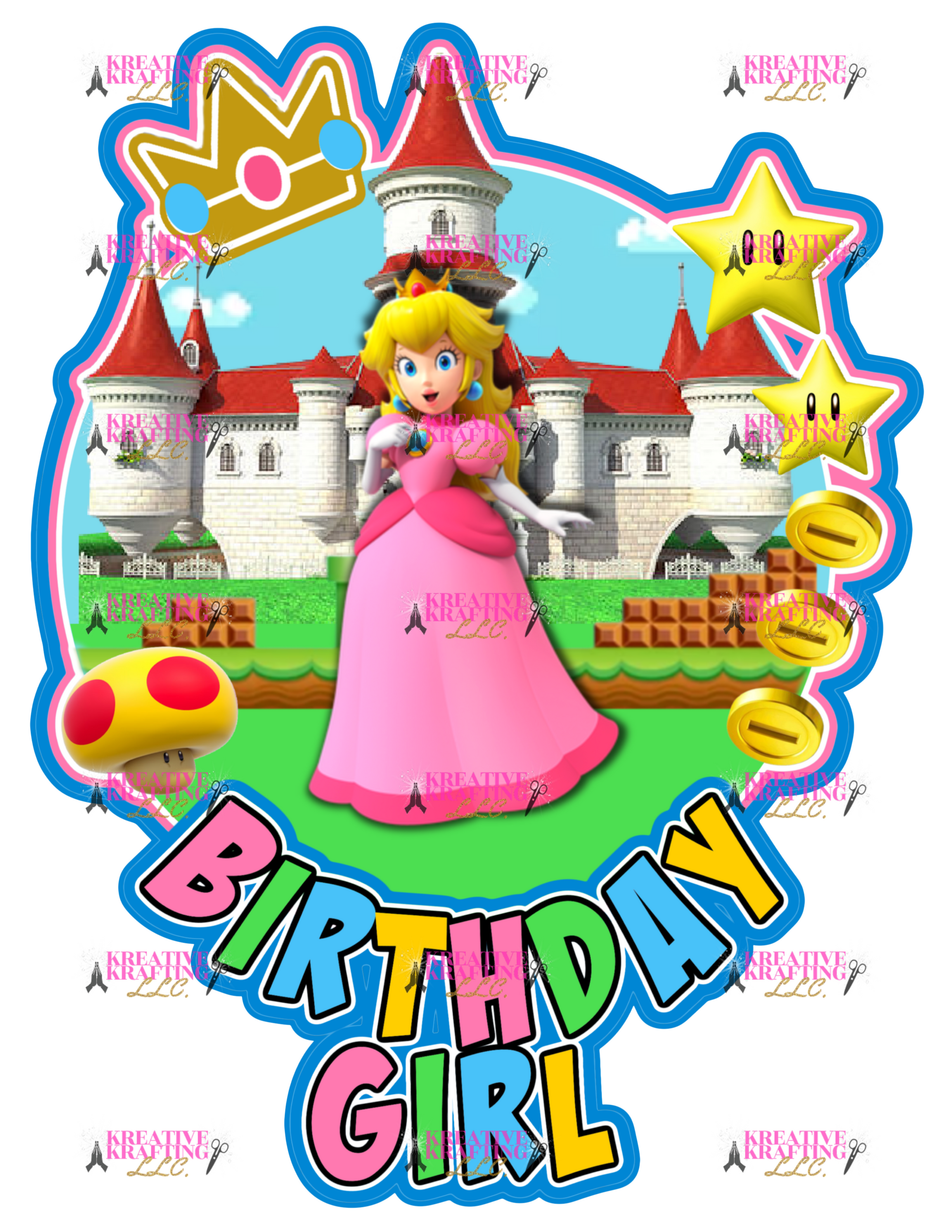 PRINCESS PEACH BDAY GIRL PASTEL DESIGN