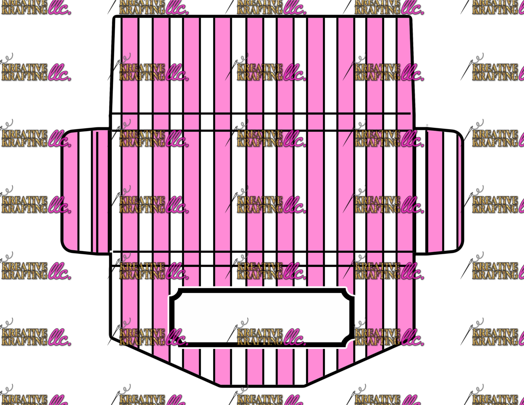 PINK BLK WHITE STRIPE CHOCOLATE BAR PURSE