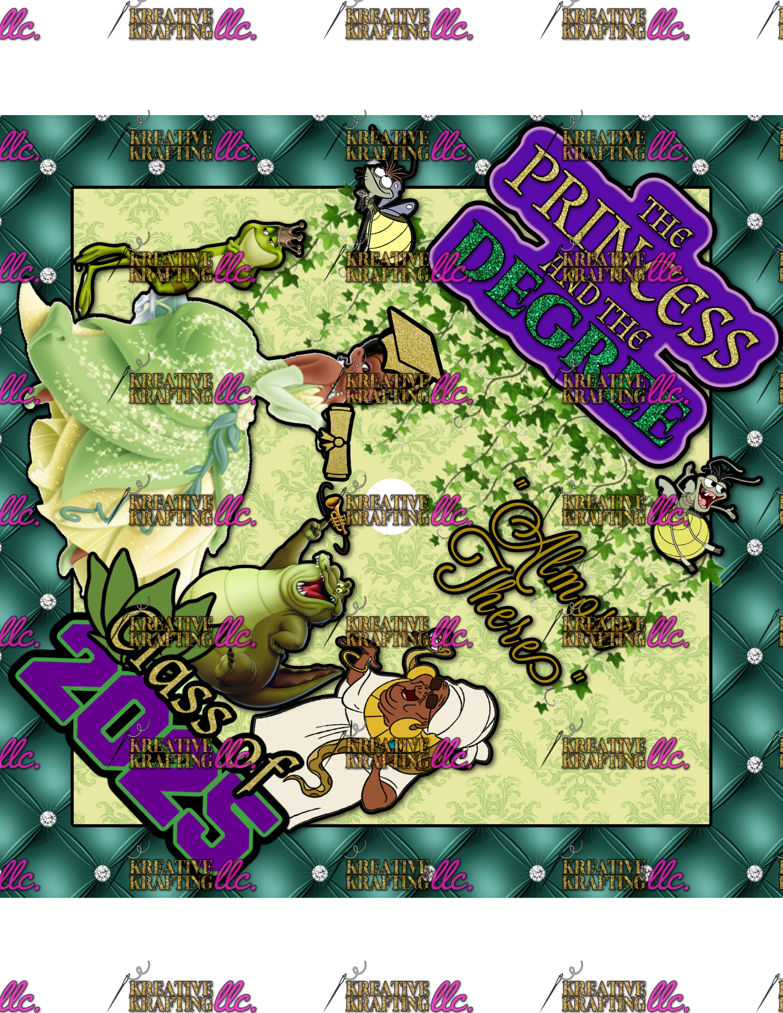 3D TIANA DEGREE GRAD CAP TOPPER TEMPLATE