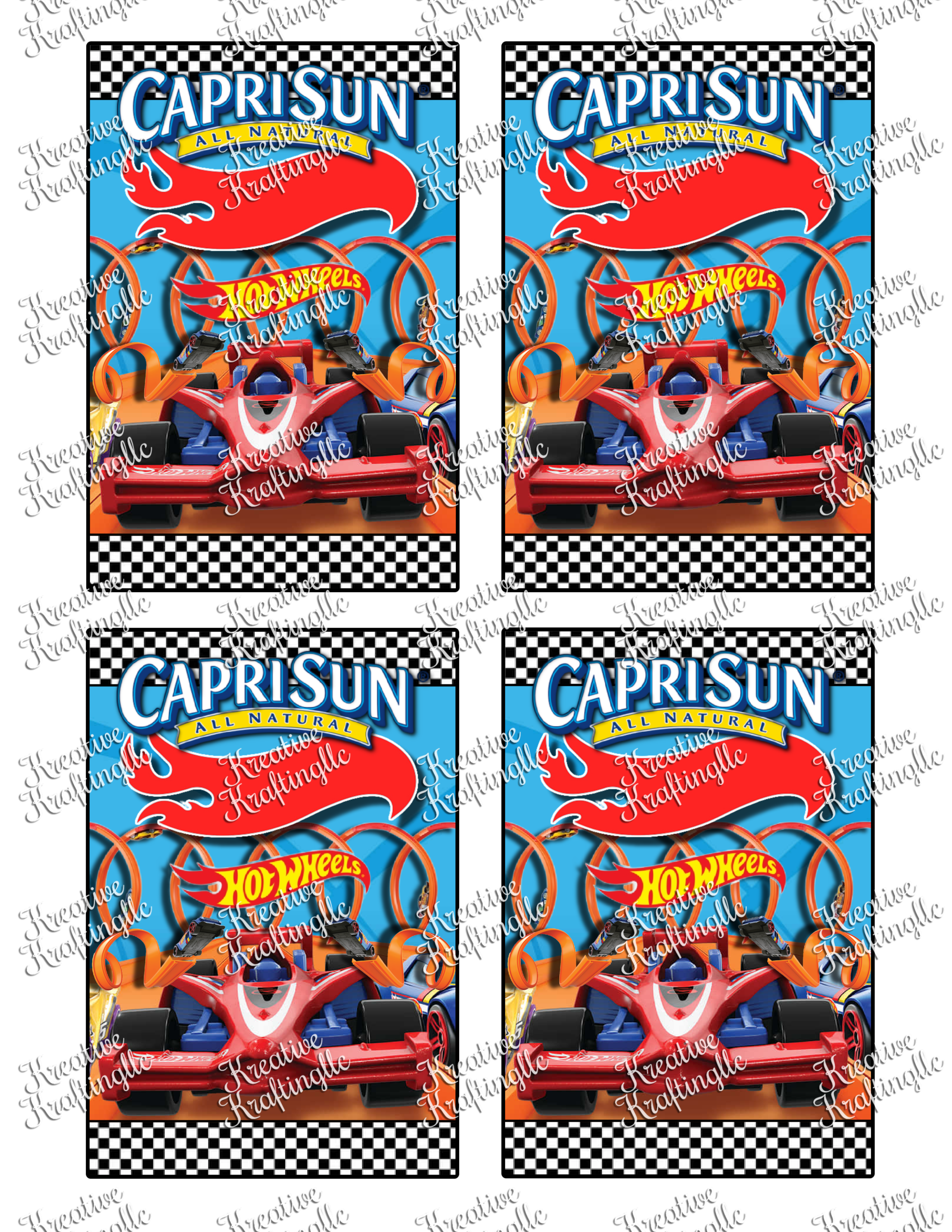 FIRE WHEELS CAPRISUN LABELS