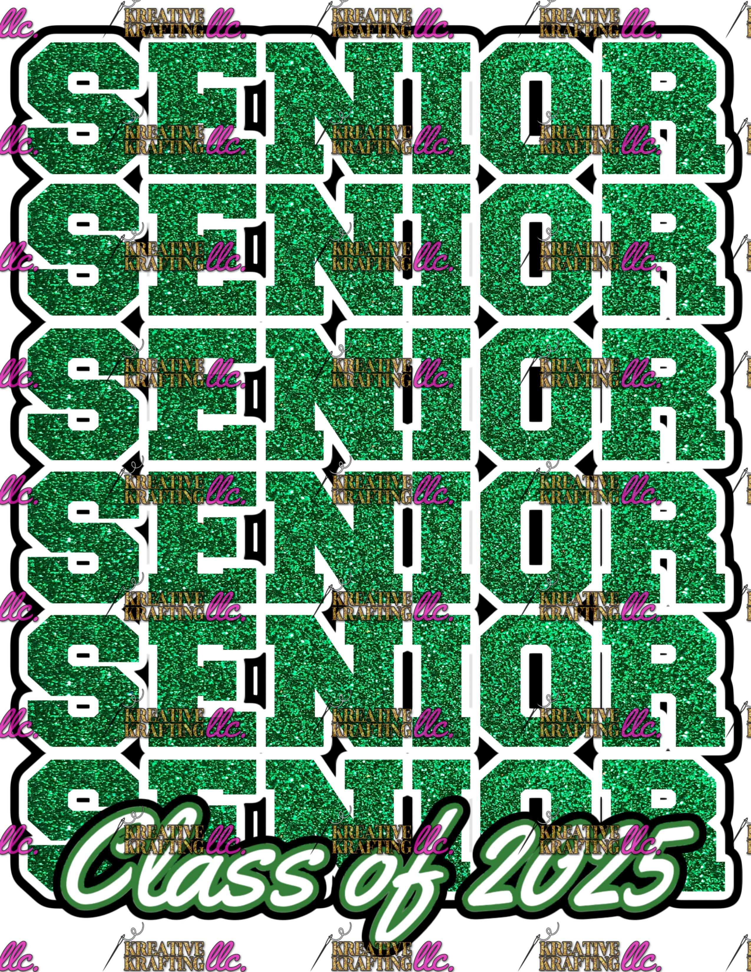 SENIOR GREEN SCROLL 2025 PNG