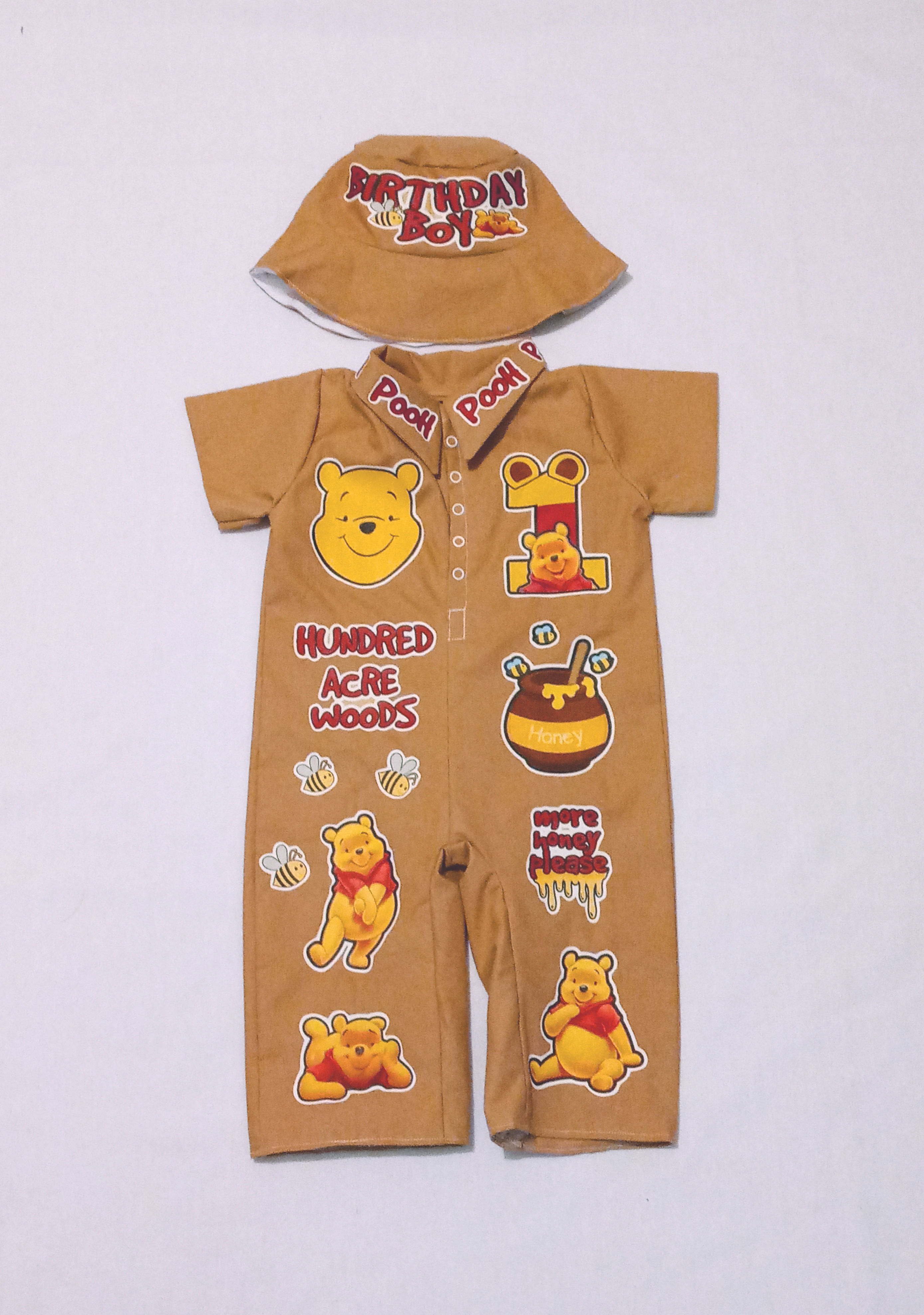 12 MONTHS POOH KHAKI JUMPSUIT OUTFIT