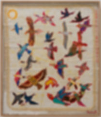 2018, 이두원, 백야간BIRD폭풍야간비행도, Oil on Pakist