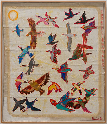 2018, 이두원, 백야간BIRD폭풍야간비행도, Oil on Pakist