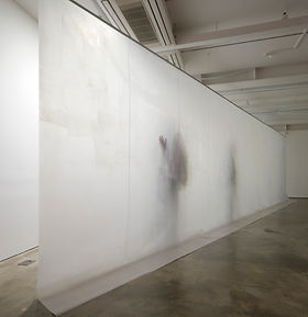 2012, 최선, 흰 그림(돼지의 회화), 유산지에 돼지 한 마리의 기름