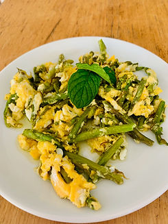 Ayrelli , scrumbled egg, with wild Cypriot green vegetables
