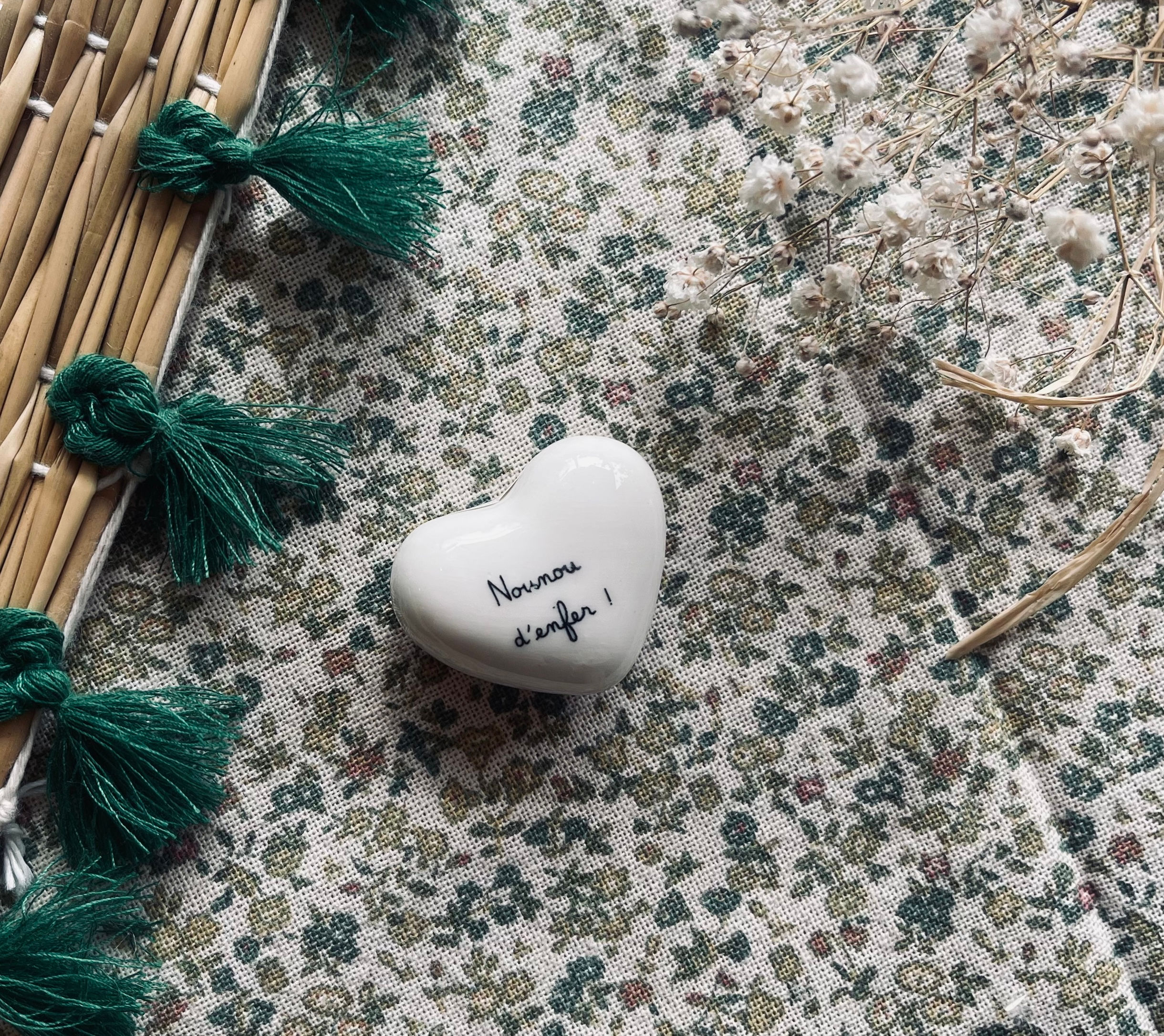 Cœur porcelaine nounou d'enfer