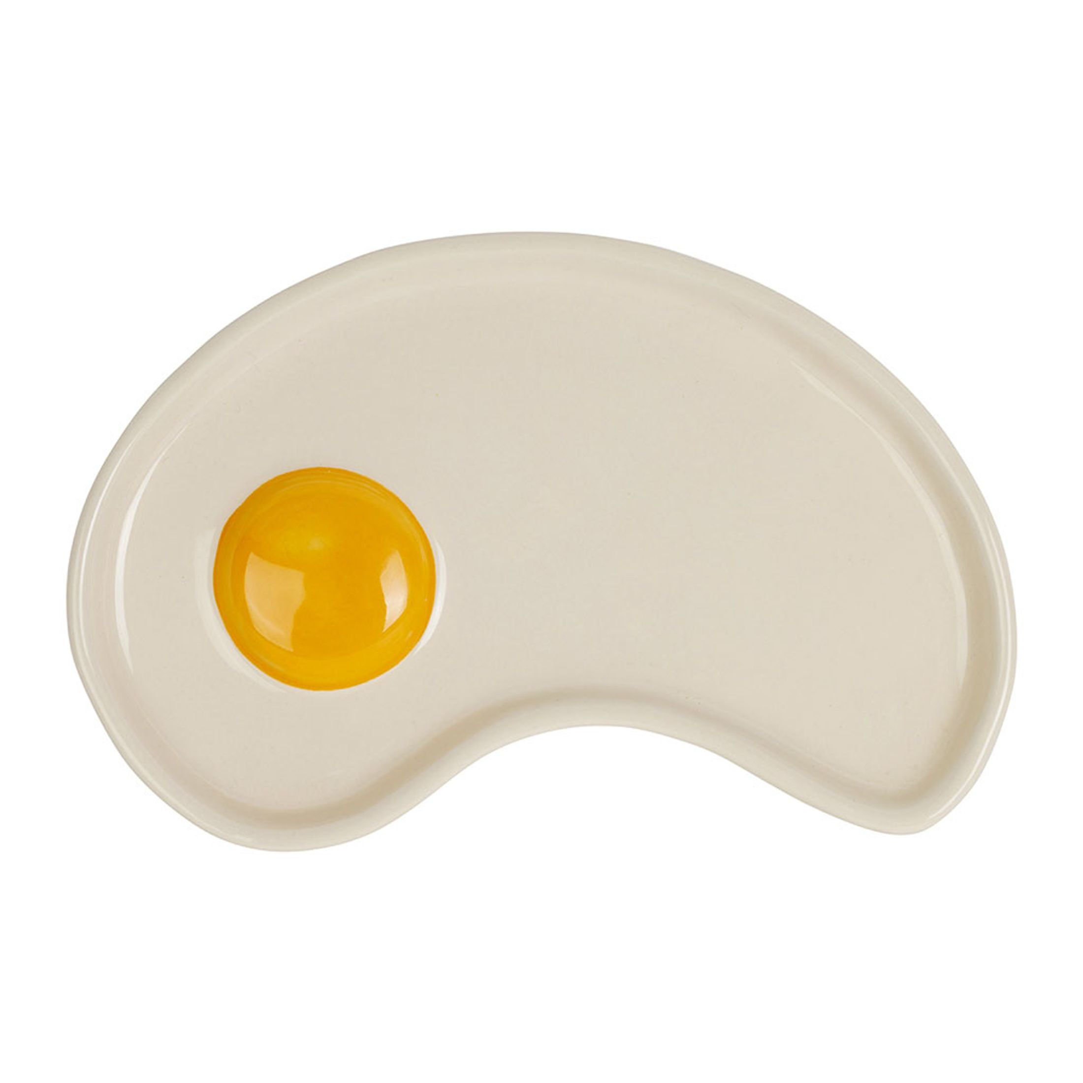 Assiette œuf au plat en grès 17x12cm - Réveil gourmand