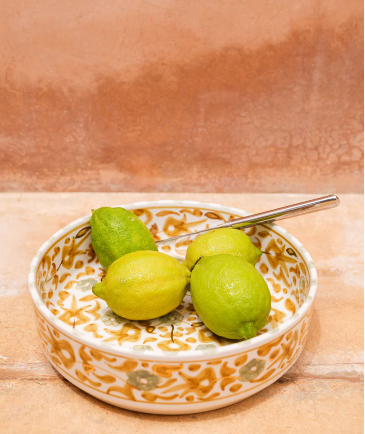 PLATS DE SERVICE DROITS FLEURS MIMOSA GOLD